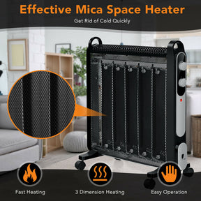 Electric Mica Space  Adjustable Thermostat Portable Heater with overheat protection