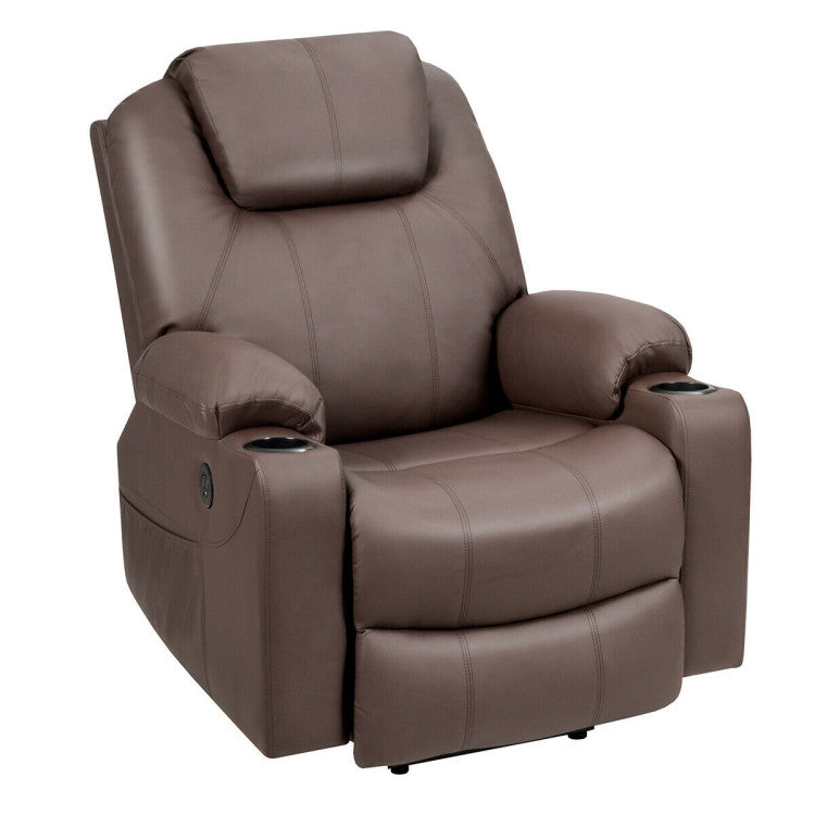 Electric Power Lift Multifunction Electric Massage Recliner Sofa with Pockets and Cup Holders