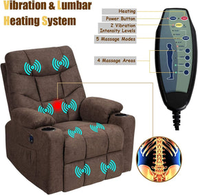 Electric Power Lift Recliner Chair Motorized Massage Sofa Chair with 8-Point Massage and Lumbar Heat for Elderly