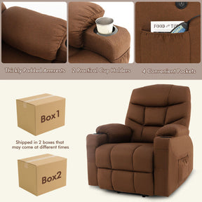 Electric Power Lift Sofa Recliner Chair Fabric Massage Chair with Adjustable Backrest and Footrest for Elderly