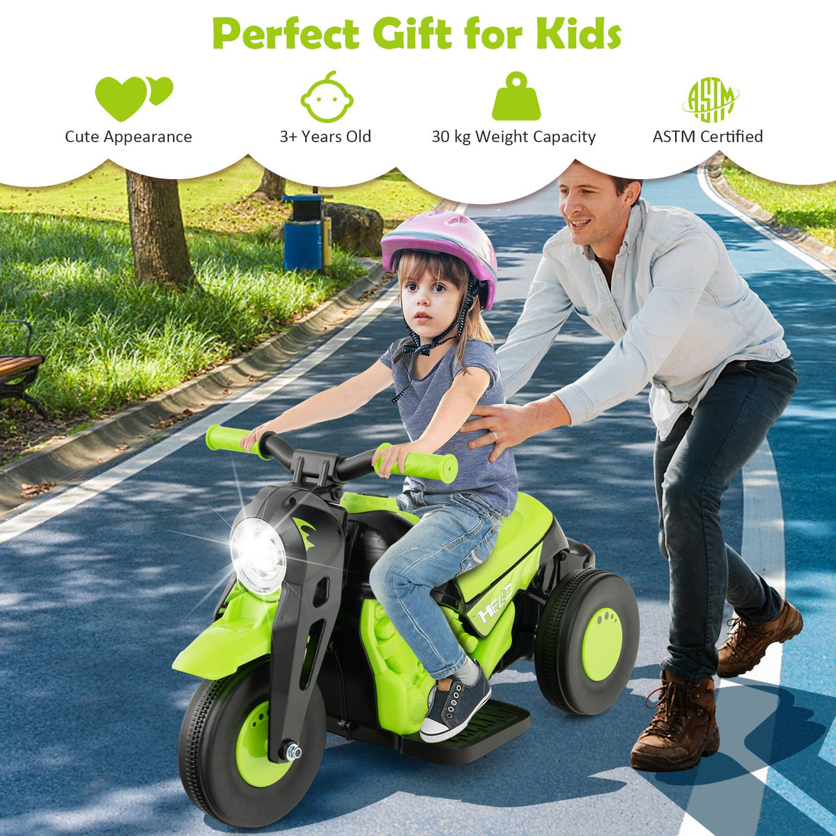 Electric Kid Ride on Motorcycle with Bubble Maker and Music Button