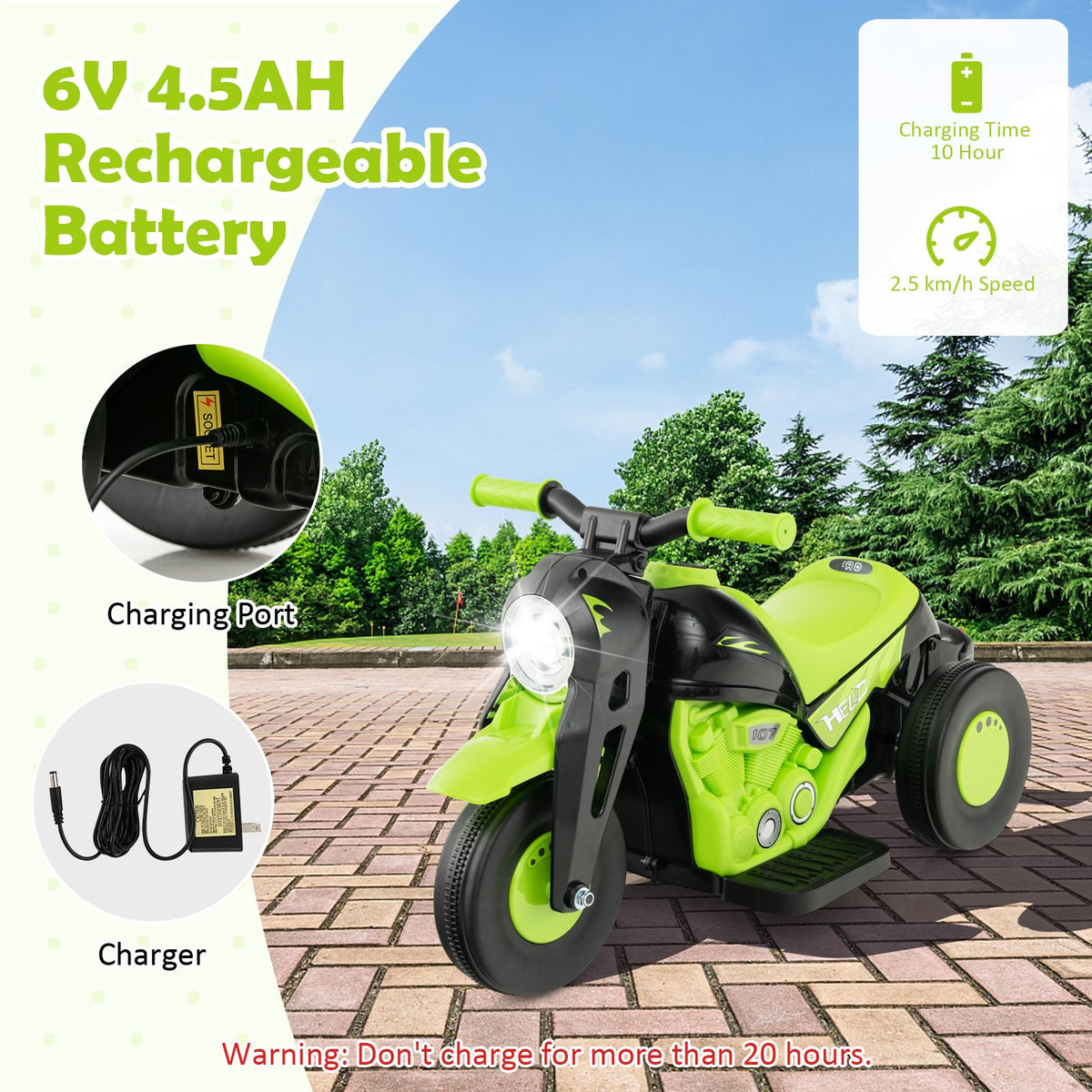 Electric Kid Ride on Motorcycle with Bubble Maker and Music Button