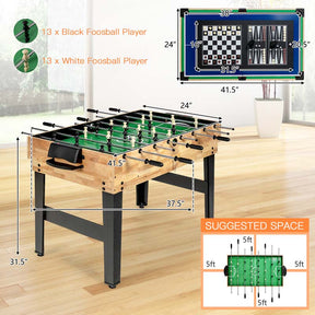 10-in-1 Multi Game Table Set, Combo Game Table with Air Hockey, Foosball, Table Tennis, Pool, Bowling & Board Games for Adults Family, Home Game Room