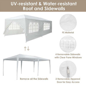 10 x 20 FT Outdoor Gazebo Canopy Tent Party Wedding Event Tent with 6 Removable Sidewalls & Carry Bag