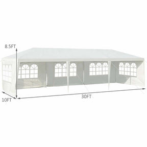 10 x 30 FT Outdoor Gazebo Canopy Tent Party Wedding Event Tent with 5 Removable Sidewalls