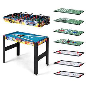 12-in-1 Multi Game Table Set, 48" Combo Game Table with Foosball, Hockey, Ping Pong, Pool, Chess, Bowling, Checkers & Shuffleboard for Home Office Bar