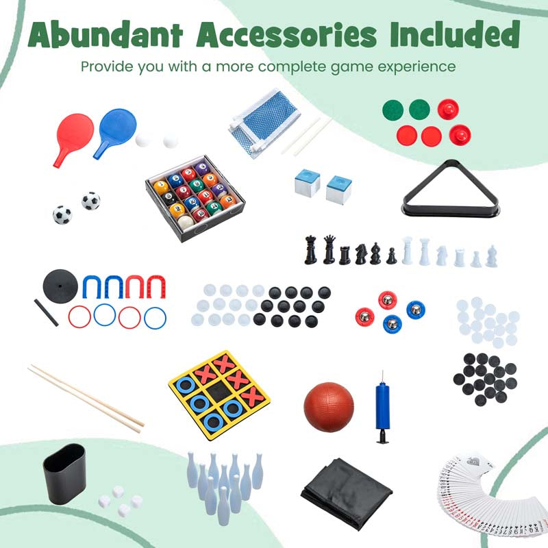 14-in-1 Multi Game Table, 48" Combo Game Table with Hockey, Foosball, Pool, Table Tennis, Basketball, Bowling for Kids Adults, Home Arcade, Game Room