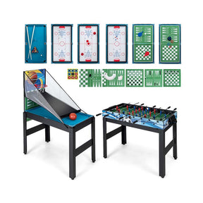 14-in-1 Multi Game Table, 48" Combo Game Table with Hockey, Foosball, Pool, Table Tennis, Basketball, Bowling for Kids Adults, Home Arcade, Game Room