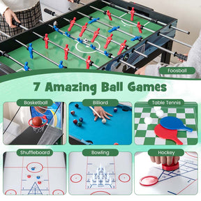14-in-1 Multi Game Table, 48" Combo Game Table with Hockey, Foosball, Pool, Table Tennis, Basketball, Bowling for Kids Adults, Home Arcade, Game Room