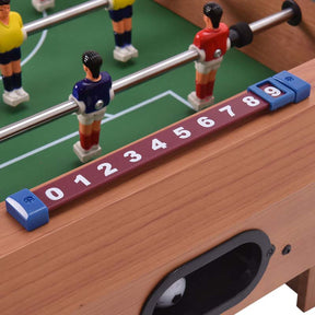27" Wooden Foosball Table, Indoor Soccer Game Table Top with Footballs, Portable Table Soccer Set for Game Room