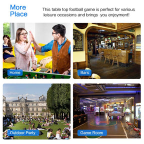 27" Wooden Foosball Table, Indoor Soccer Game Table Top with Footballs, Portable Table Soccer Set for Game Room