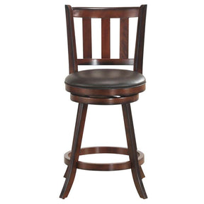 Upholstered Swivel Bar Stools Set of 2, Counter Height Dining Chairs with Back & PVC Cushioned Seat for Kitchen Island, Pub, Living Room