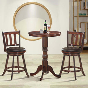 Upholstered Swivel Bar Stools Set of 2, Counter Height Dining Chairs with Back & PVC Cushioned Seat for Kitchen Island, Pub, Living Room