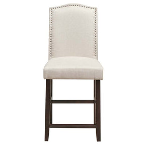 24" Fabric Upholstered Bar Stools Set of 2, Nail Head High Back Counter Height Dining Chairs for Kitchen Island Pub