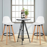 28.5" Bar Stools Set of 2 with Curved Back & PU Leather Seat, Mid Century Modern Armless Bar Height Side Chairs for Kitchen Island, Home Cafe