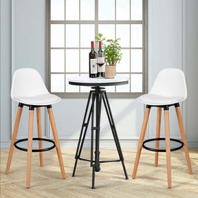 28.5" Bar Stools Set of 2 with Curved Back & PU Leather Seat, Mid Century Modern Armless Bar Height Side Chairs for Kitchen Island, Home Cafe