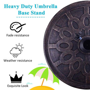 30lbs Heavy Duty Outdoor Market Umbrella Base, 18" Round Cast Iron Umbrella Stand for Patio, Garden, Poolside