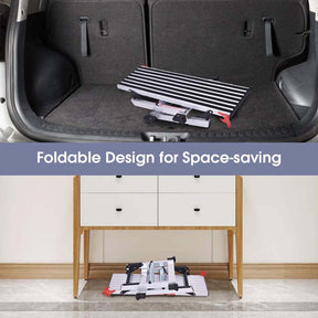 330lbs Capacity Aluminum Folding Work Platform Step Ladder Portable Work Bench Drywall Stool