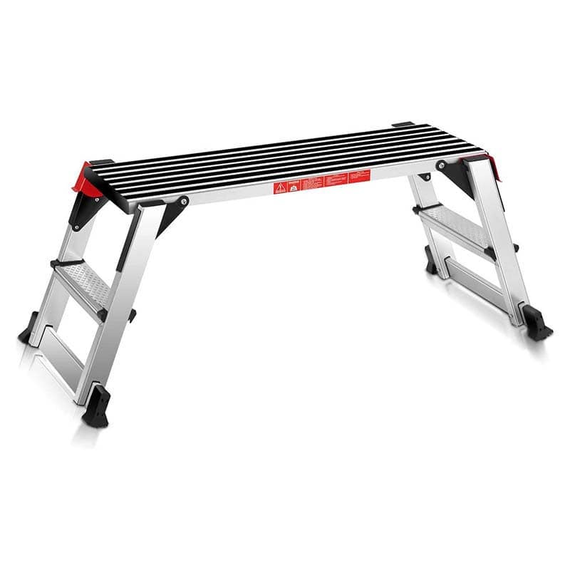 330lbs Capacity Aluminum Folding Work Platform Step Ladder Portable Work Bench Drywall Stool
