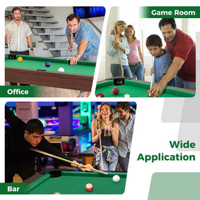 48" Mini Pool Table, Wooden Billiards Table with 16 Balls, 2 Cue Sticks, 2 Chalks, Triangle & Brush for Adults Kids Family Party, Game Room