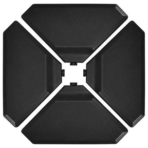 4Pcs 195lbs Patio Cantilever Offset Umbrella Base Weight Stand, Water Sand Filled Weight Outdoor Market Umbrella Base Plate w/Easy-Filling Spouts