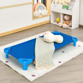 Pack of 6 Stackable Daycare Cots for Kids, 51" x 23" Preschool Nap Mat Toddler Sleeping Cot with Easy Lift Corner, Space-Saving for Classroom