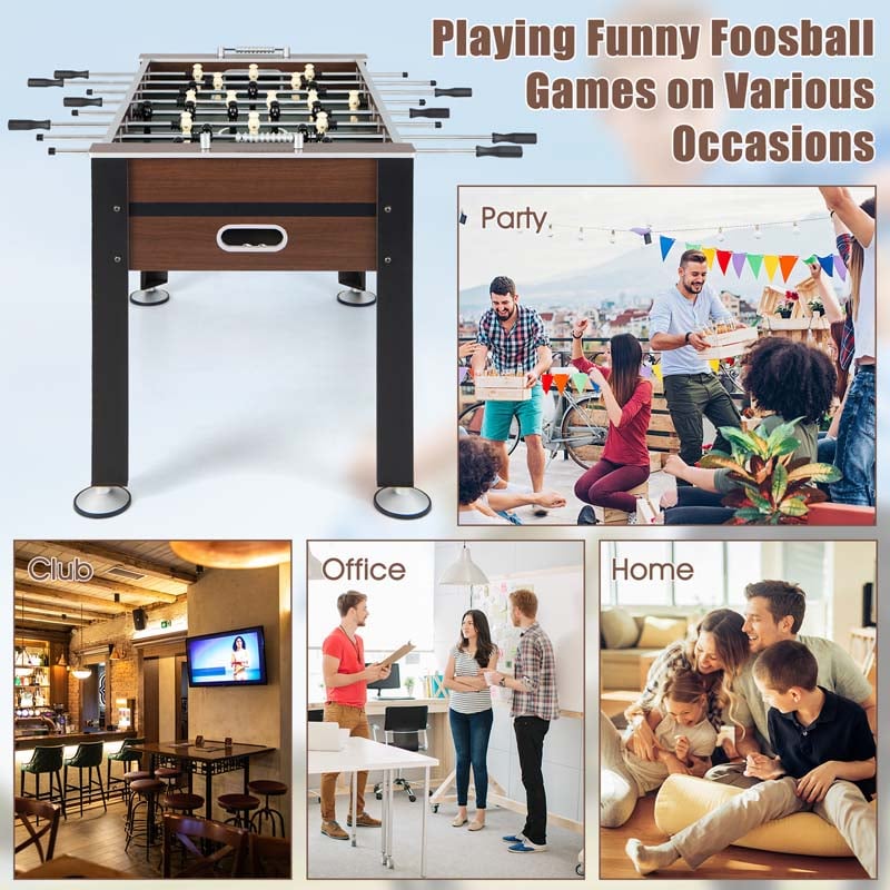 54" Competition Sized Foosball Table for Adults & Kids, Solid Wood Soccer Game Table with 2 Balls for Game Room, Office & Family Entertainment