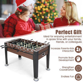 54" Competition Sized Foosball Table for Adults & Kids, Solid Wood Soccer Game Table with 2 Balls for Game Room, Office & Family Entertainment