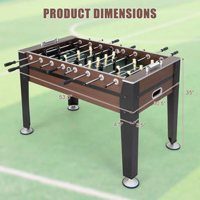 54" Competition Sized Foosball Table for Adults & Kids, Solid Wood Soccer Game Table with 2 Balls for Game Room, Office & Family Entertainment