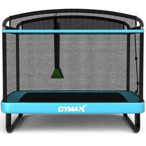 6 FT Kids Trampoline with Swing & Enclosure Safety Net, ASTM Approved Toddler Rectangle Trampoline for 3-8 Year Old