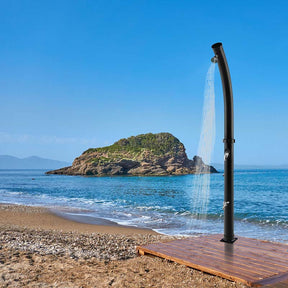 7.2 FT 5.3 Gallon Outdoor Solar-Heated Shower with 360° Rotating Shower Head & Foot Shower for Poolside Beach