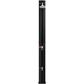 7.2 FT 9.3 Gallon Solar Heated Shower for Poolside Beach Spa, 2-Section Outdoor Shower with Foot Shower Tap