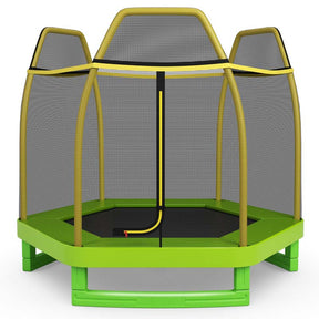 7 FT ASTM Certified Kids Trampoline Recreational Bounce Jumper with Safety Enclosure Net
