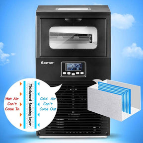 88LBS/24H Freestanding Commercial Ice Maker Portable Auto-Clean Ice Machine with Scoop