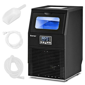 88LBS/24H Freestanding Commercial Ice Maker Portable Auto-Clean Ice Machine with Scoop