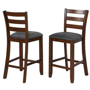 25.5" Linen Fabric Upholstered Bar Stools with Back, Solid Rubber Wood Bar Height Dining Chairs for Kitchen