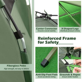 5-in-1 Off-Ground Tent Cot 2-Person Foldable Camping Bed Tent with Awning, Air Mattress, Sleeping Bag, Carrying Bag