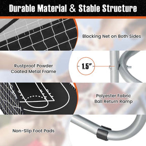 Foldable Basketball Arcade Game, Dual Shot Electronic Basketball Hoop Game with 8 Game Modes & 4 Balls for Kids Adults