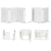 Multi-Shape Freestanding Pet Gate Playpen 144" Extra Wide Foldable Dog Gate Fence Barrier with 6 Panels, 4 Support Feet