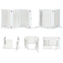 Multi-Shape Freestanding Pet Gate Playpen 144" Extra Wide Foldable Dog Gate Fence Barrier with 6 Panels, 4 Support Feet