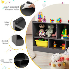 Kids 2-Shelf Wooden Bookcase, 5-Cube Toy Storage Organizer for Playroom, Classroom & Home, Multipurpose Daycare Montessori Bookshelf for Books Toys