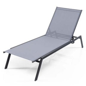 Outdoor Adjustable Chaise Lounge Chair Recliner with Lay Flat Position & Quick-Drying Fabric
