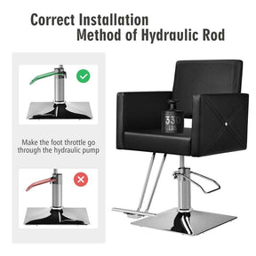 Leather Barber Chair with Adjustable Hydraulic Pump, 360° Swivel Makeup Hair Salon Chair for Hair Stylist