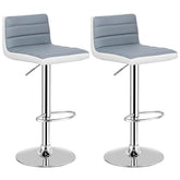 Adjustable Swivel Bar Stools Set of 2, PU Leather Counter Height Dining Chairs for Kitchen Pub Bistro