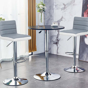 Adjustable Swivel Bar Stools Set of 2, PU Leather Counter Height Dining Chairs for Kitchen Pub Bistro