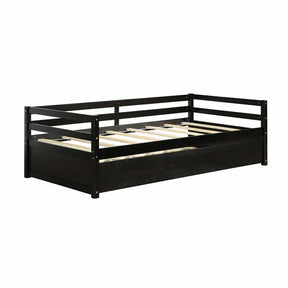 Twin Daybed with Trundle, Wooden Trundle Platform Bed Frame with Wood Slat Support for Guest, Kids & Living Rooms, No Box Spring Needed