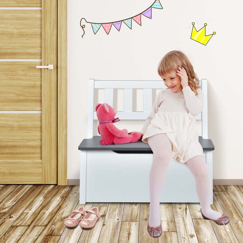 2 in 1 Kids Table and Chair Set, Wooden Children Activity Table with Toy Storage Bench & 2 Chairs for Arts, Crafts, Snack Time, Playroom