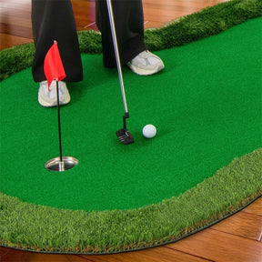 10FT x 5FT Golf Putting Green, Indoor Outdoor Professional Golf Practice Mat with 3 Holes & Golf Balls, Golf Training Mat for Home Office, Backyard