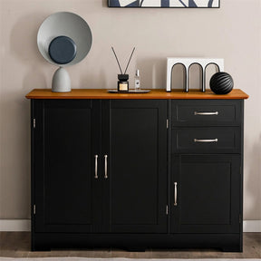 Buffet Storage Cabinet with 3 Doors, 2 Drawers & Adjustable Shelf, Farmhouse Sideboard Console Table for Kitchen, Dining Room & Coffee Bar