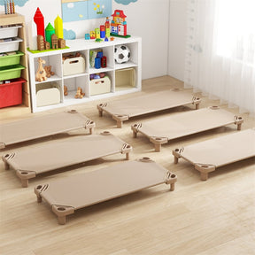 Pack of 6 Stackable Daycare Cots for Kids, 51" x 23" Preschool Nap Mat Toddler Sleeping Cot with Easy Lift Corner, Space-Saving for Classroom